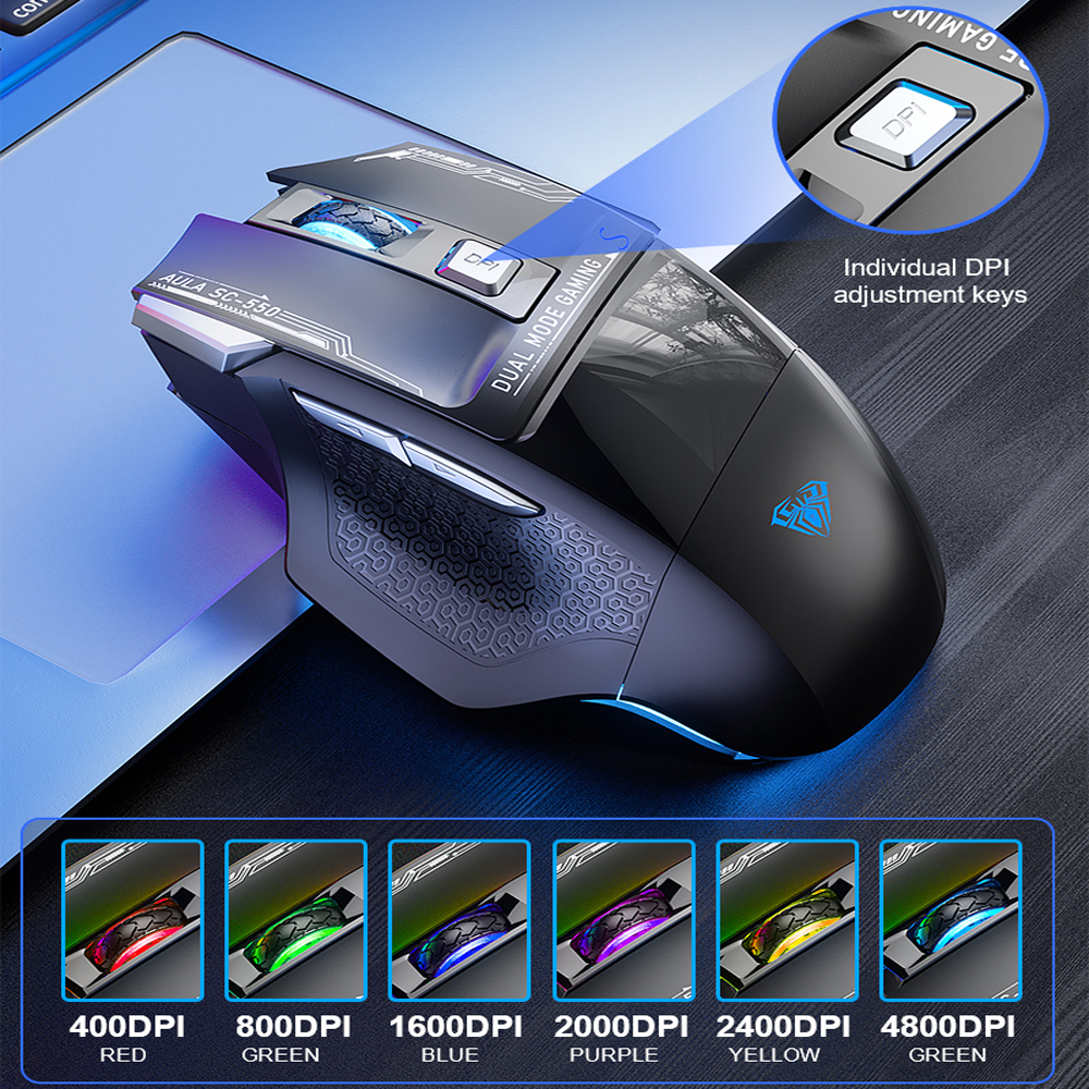 AULA SC550 Gaming Mouse 2.4G W - Esports Gaming Design incelemesi ve fiyatı