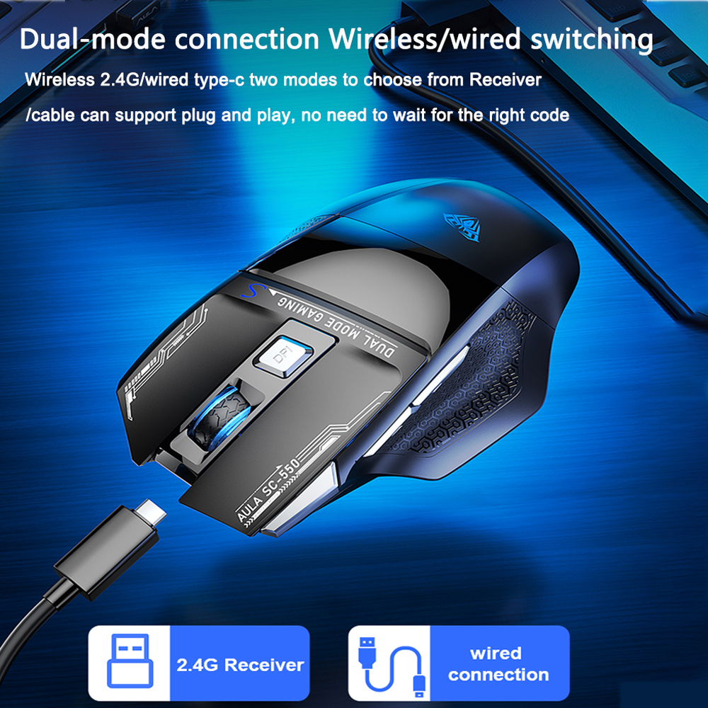 AULA SC550 Gaming Mouse 2.4G W - Esports Gaming Design incelemesi ve fiyatı