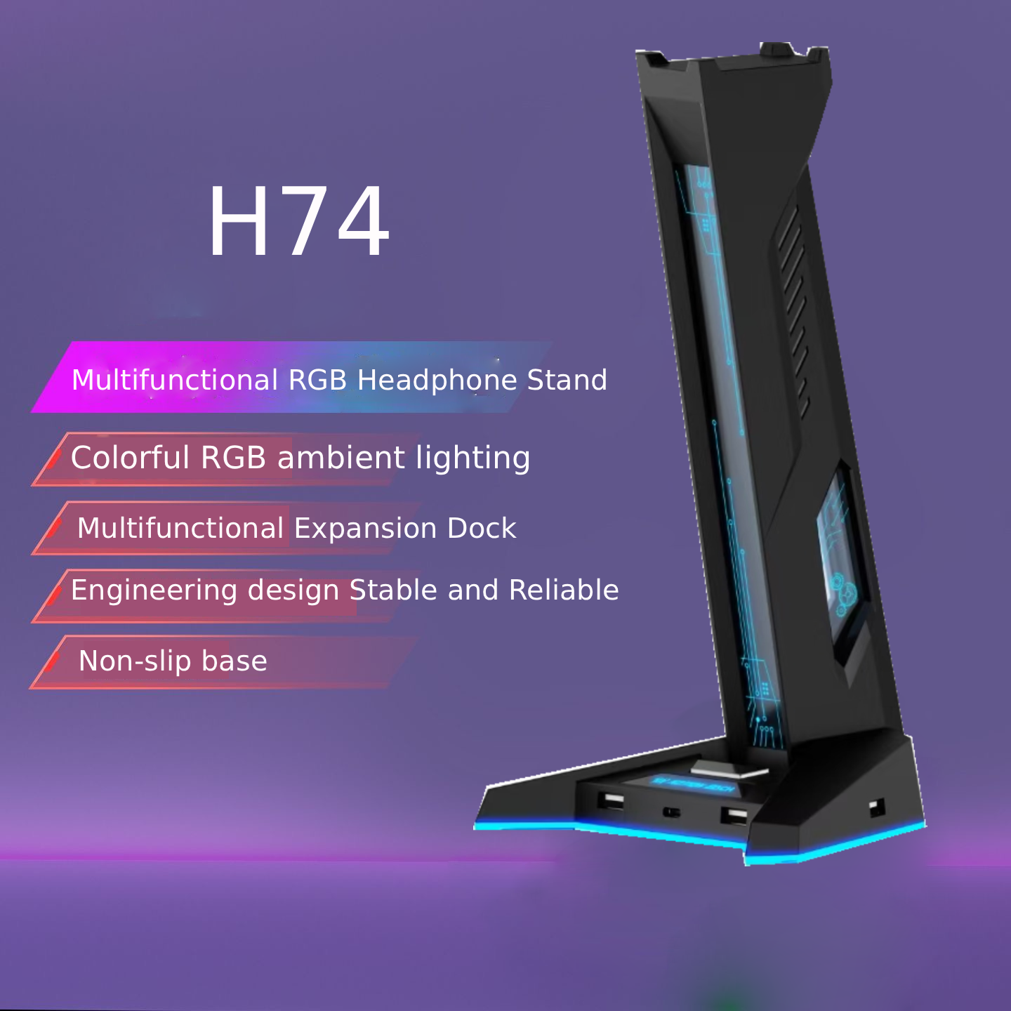 H74 RGB Headphone Stand with U - Esports Gaming Hub incelemesi ve fiyatı